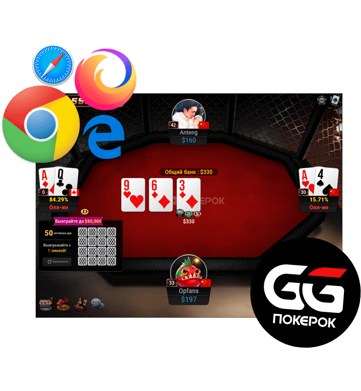 Браузерная версия GG PokerOK